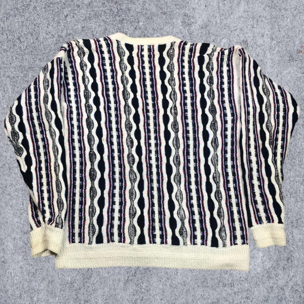 Vintage 80s 90s Etchings Coogi Style Cardigan Sweater Adult Size Medium‎